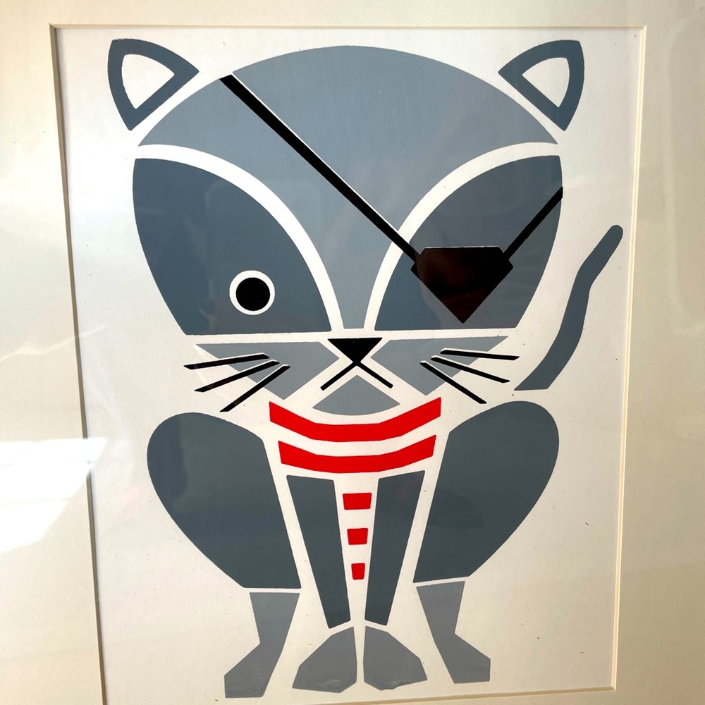 Modern nursery art of a pirate kitty (WITHOUT FRAME)